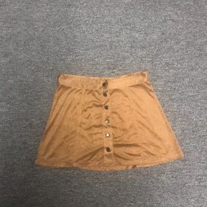 Vintage suede button skirt